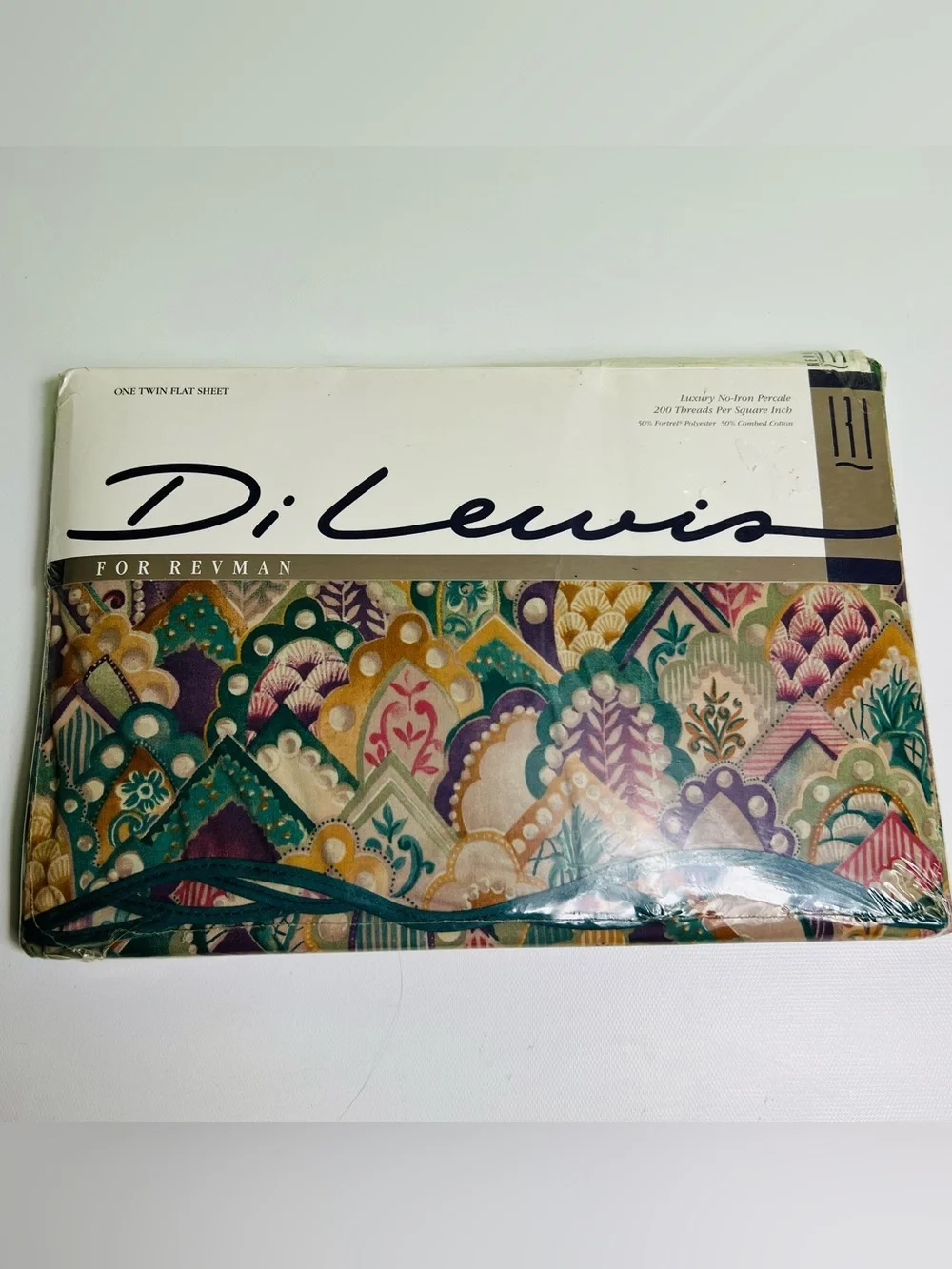 1991 Di Lewis for Revman Twin Flat Sheet featuring the Gauguin pattern